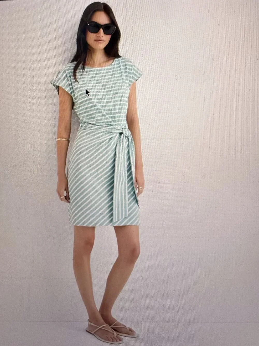NWT Current Loft Striped Side Tie Wedge Tee Mini Dress - Picture 3 of 4